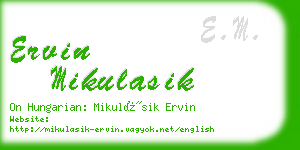 ervin mikulasik business card